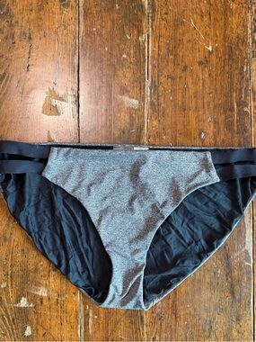 CALIA by Carrie Underwood Women's Swim Bikini Bottom Size Medium Black & Grey